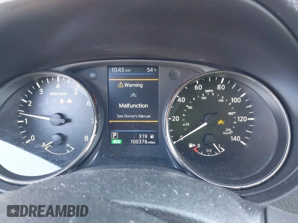 2020 Nissan Rogue S with VIN KNMAT2MV9LP522036, listed as a IAAI auction lot 41640025 with 100,376 mi miles and . Bid and sale history available at DreamBid. Image 7.