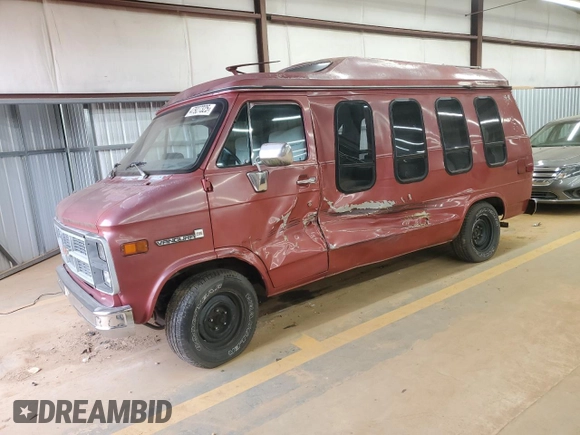 1984 GMC Van z VIN 1GTEG25H4E7502536, wystawiony jako Copart lot #47927325 z przebiegiem 221 722 mil mil oraz Szkody całkowita. Historia ofert i sprzedaży dostępna na DreamBid. Obrazek 1.