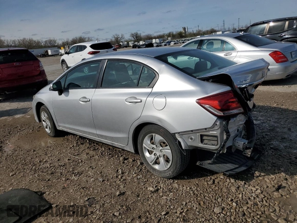 2015 Honda Civic Sedan LX with VIN 19XFB2F59FE206405, listed as a Copart auction lot 51290785 with 174,936 mi miles and Salvage Title. Bid and sale history available at carsss.com. Image 2.