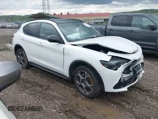 2025 Alfa Romeo Stelvio Sprint z VIN ZASPAKAN9S7D94911, wystawiony jako IAAI lot #42196132 z przebiegiem 3 800 mil mil oraz . Historia ofert i sprzedaży dostępna na DreamBid. Obrazek 1.