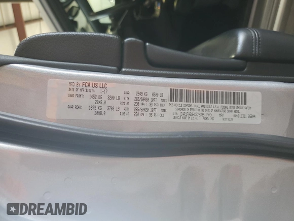 2017 Jeep Grand Cherokee Altitude with VIN 1C4RJFAG9HC772705, listed as a Copart auction lot 61562925 with 184,004 mi miles and Salvage title. Bid and sale history available at DreamBid. Image 13.