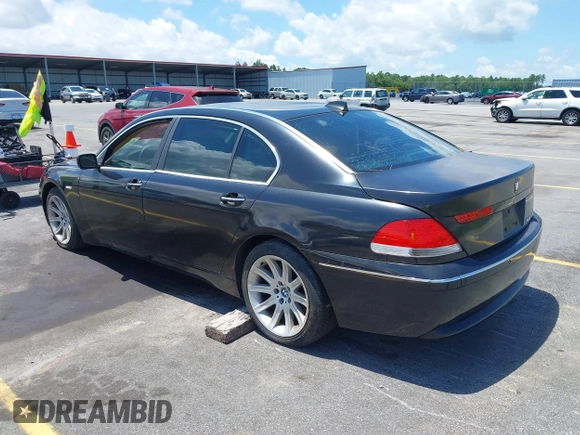 2005 BMW 7 Series 745Li with VIN WBAGN63545DS59212, listed as a IAAI auction lot 42510606 with 124,395 mi miles and . Bid and sale history available at DreamBid. Image 3.