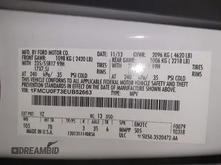2014 Ford Escape S with VIN 1FMCU0F73EUB52663, listed as a IAAI auction lot 42092515 with 197,777 mi miles. Bid and sale history available at carsss.com. Image 9.