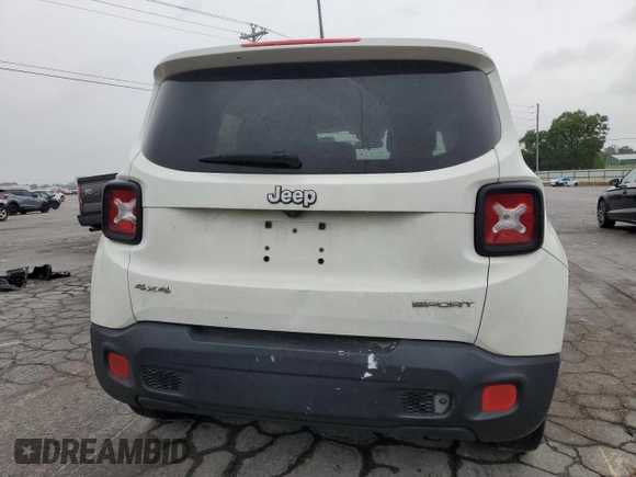 2017 Jeep Renegade Sport with VIN ZACCJBAB0HPF11056, listed as a Copart auction lot 56515405 with 159,547 mi miles and Salvage title. Bid and sale history available at DreamBid. Image 6.