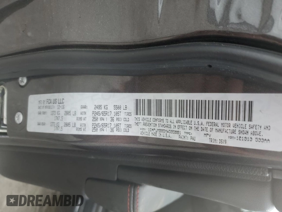 2017 Jeep Cherokee Trailhawk z VIN 1C4PJMBS5HW595681, wystawiony jako Copart lot #55242795 z przebiegiem 52 783 mil mil oraz Szkoda całkowita • Salvage title. Historia ofert i sprzedaży dostępna na DreamBid. Obrazek 12.