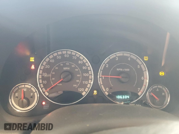 2006 Jeep Liberty Limited with VIN 1J4GL58K66W165494, listed as a Copart auction lot 59162625 with 106,334 mi miles and Salvage title. Bid and sale history available at DreamBid. Image 9.