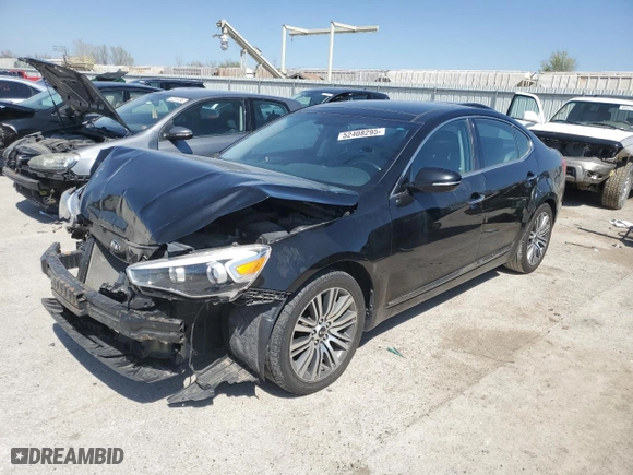 2016 Kia Cadenza Premium with VIN KNALN4D70G5209651, listed as a Copart auction lot 52408295 with 116,993 mi miles and Salvage Title. Bid and sale history available at carsss.com. Image 1.