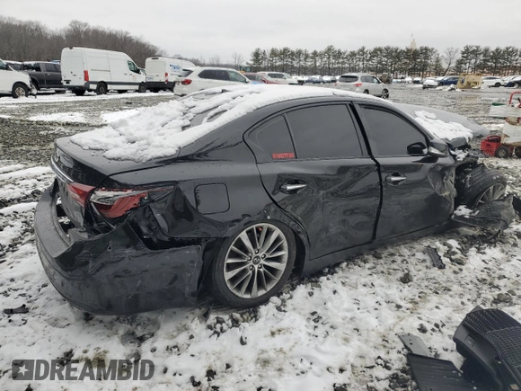 2018 Infiniti Q50 Luxe with VIN JN1EV7AR2JM444975, listed as a Copart auction lot 45145505 with 100,570 mi miles and Salvage Title. Bid and sale history available at carsss.com. Image 3.