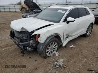 2020 Audi Q3 Premium with VIN WA1AECF3XL1030706, listed as a Copart auction lot 83711894 with 104,745 mi miles and Salvage Title. Bid and sale history available at carsss.com. Image 1.
