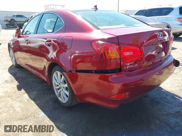 2007 Lexus IS with VIN JTHBK262375027213, listed as a IAAI auction lot 42049349 with 247,534 mi miles. Bid and sale history available at carsss.com. Image 3.