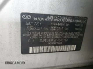 2015 Hyundai Sonata Limited with VIN 5NPE34AF2FH040714, listed as a Copart auction lot 55464585 with 162,231 mi miles and Clean Title. Bid and sale history available at carsss.com. Image 12.