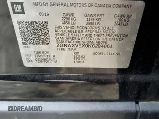 2019 Chevrolet Equinox LT with VIN 2GNAXVEX0K6294861, listed as a Copart auction lot 73269454 with 0 mi miles and Salvage Title. Bid and sale history available at carsss.com. Image 13.