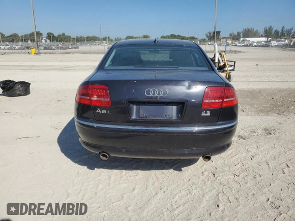 2008 Audi A8 L 4.2L with VIN WAUMV94E18N012943, listed as a Copart auction lot 43263135 with 57,266 mi miles and Clean Title. Bid and sale history available at carsss.com. Image 6.