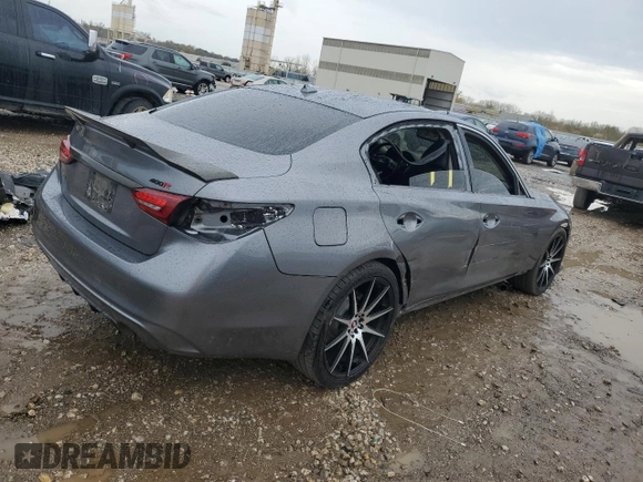 2019 Infiniti Q50 Luxe with VIN JN1EV7AR2KM558377, listed as a Copart auction lot 78653744 with 133,762 mi miles and Salvage Title. Bid and sale history available at DreamBid. Image 3.