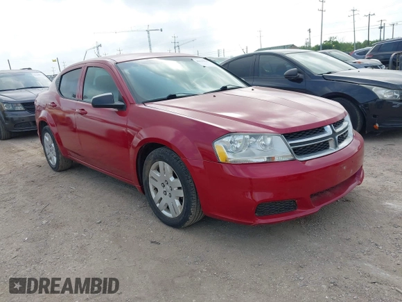 2014 Dodge Avenger SE with VIN 1C3CDZAB0EN147245, listed as a IAAI auction lot 42127010 with 161,260 mi miles. Bid and sale history available at carsss.com. Image 1.