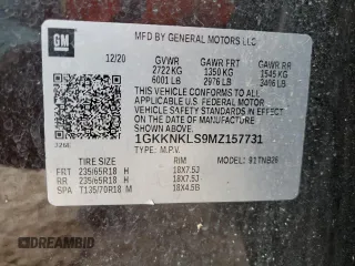 2021 GMC Acadia SLE with VIN 1GKKNKLS9MZ157731, listed as a Copart auction lot 41391635 with 64,347 mi miles and Salvage Title. Bid and sale history available at DreamBid. Image 13.