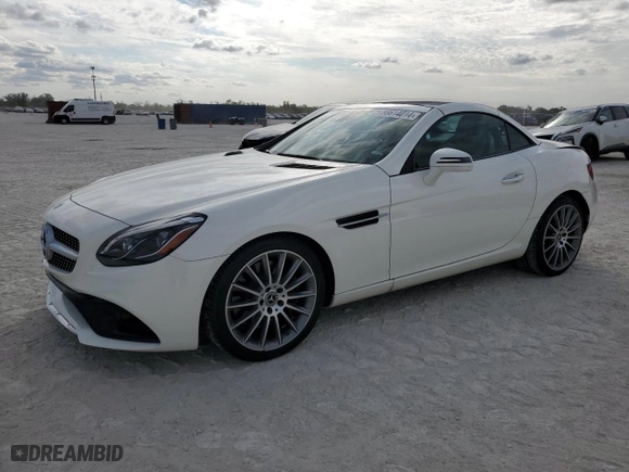 2017 Mercedes-Benz SLC with VIN WDDPK3JA7HF138747, listed as a Copart auction lot 86614014 with 36,199 mi miles and Salvage Title. Bid and sale history available at carsss.com. Image 1.