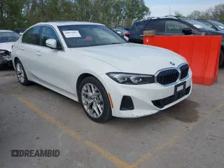 2025 BMW 3 Series 330i xDrive with VIN 3MW89CW00S8F11845, listed as a IAAI auction lot 42052983 with 4,879 mi miles. Bid and sale history available at carsss.com. Image 1.