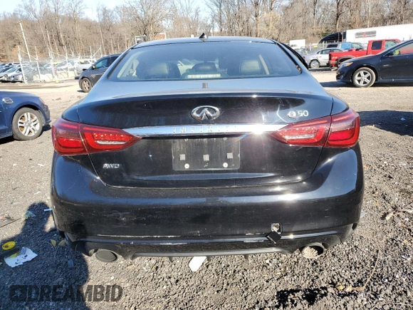 2020 Infiniti Q50 Pure with VIN JN1EV7AR8LM255427, listed as a Copart auction lot 84402194 with 91,280 mi miles and Salvage title. Bid and sale history available at DreamBid. Image 6.