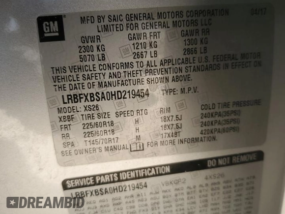 2017 Buick Envision Essence with VIN LRBFXBSA0HD219454, listed as a Copart auction lot 42756735 with 140,495 mi miles and Salvage Title. Bid and sale history available at carsss.com. Image 13.