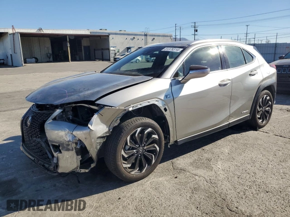 2020 Lexus UX 250h F Sport with VIN JTHE9JBH5L2035631, listed as a Copart auction lot 81378314 with 27,963 mi miles and Salvage title. Bid and sale history available at DreamBid. Image 1.