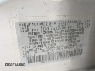 2018 Nissan Sentra SV с VIN 3N1AB7AP2JY210239, выставлен на аукционе IAAI как лот 42340618 с пробегом 77 011 миль миль и . История ставок и продаж доступна на DreamBid. Изображение 9.