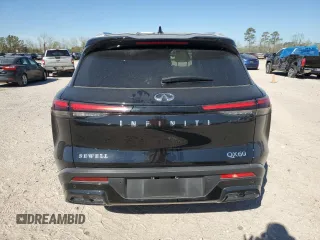 2025 Infiniti QX60 with VIN 5N1AL1FRXSC331074, listed as a Copart auction lot 48482905 with 7,769 mi miles and Salvage title. Bid and sale history available at DreamBid. Image 6.