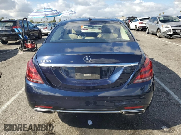 2020 Mercedes-Benz S-Class S 560 with VIN W1KUG8DB4LA569882, listed as a Copart auction lot 45408425 with 27,361 mi miles and Salvage Title. Bid and sale history available at carsss.com. Image 6.