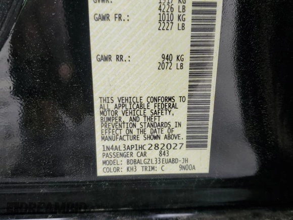 2017 Nissan Altima S z VIN 1N4AL3AP1HC282027, wystawiony jako Copart lot #56654555 z przebiegiem 114 706 mil mil oraz Szkoda całkowita • Salvage title. Historia ofert i sprzedaży dostępna na DreamBid. Obrazek 12.