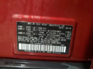 2014 Subaru Outback 2.5i with VIN 4S4BRBAC9E3304240, listed as a Copart auction lot 54567135 with 55,202 mi miles and Non repairable. Bid and sale history available at DreamBid. Image 13.
