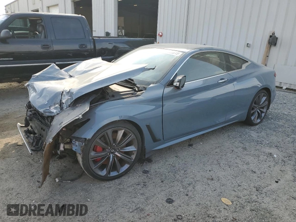2022 Infiniti Q60 Red Sport 400 with VIN JN1FV7LK4NM660384, listed as a Copart auction lot 45288615 with 41,781 mi miles and Non repairable. Bid and sale history available at DreamBid. Image 1.