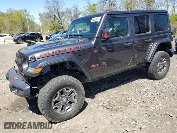 2020 Jeep Wrangler Unlimited Rubicon z VIN 1C4HJXFN3LW342670, wystawiony jako Copart lot #55022415 z przebiegiem 19 569 mil mil oraz Szkoda całkowita • Salvage title. Historia ofert i sprzedaży dostępna na DreamBid. Obrazek 1.