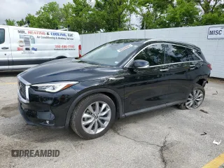 2021 Infiniti QX50 Luxe z VIN 3PCAJ5BB1MF104243, wystawiony jako Copart lot #56525945 z przebiegiem 52 826 mil mil oraz Szkoda całkowita • Salvage title. Historia ofert i sprzedaży dostępna na DreamBid. Obrazek 1.
