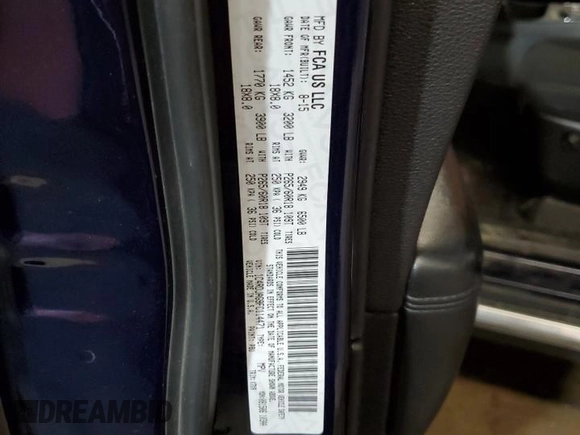 2015 Dodge Durango SXT with VIN 1C4RDJAG9FC114471, listed as a Copart auction lot 61121725 with 83,433 mi miles and Salvage title. Bid and sale history available at DreamBid. Image 14.