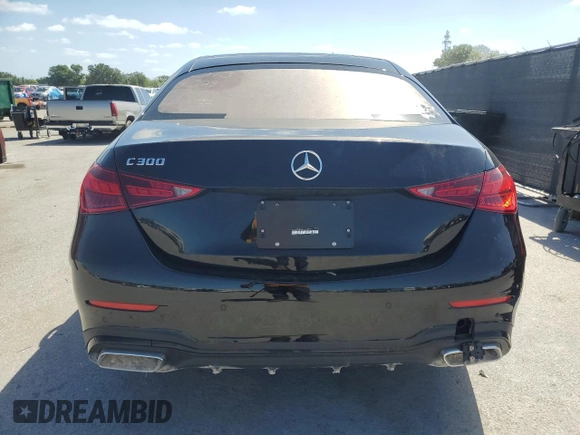 2024 Mercedes-Benz C 300 with VIN W1KAF4GB7RR174552, listed as a Copart auction lot 51789965 with 20,332 mi miles and Clean Title. Bid and sale history available at carsss.com. Image 6.
