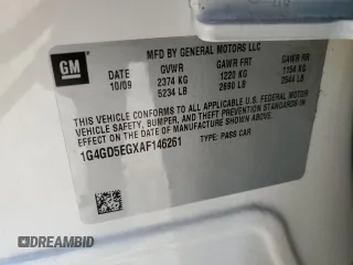 2010 Buick LaCrosse CXL with VIN 1G4GD5EGXAF146261, listed as a Copart auction lot 56481475 with 93,792 mi miles and Salvage title. Bid and sale history available at DreamBid. Image 12.