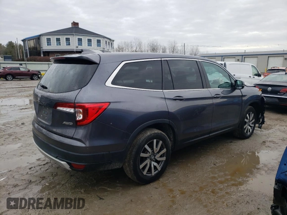 2021 Honda Pilot EX-L with VIN 5FNYF6H59MB087005, listed as a Copart auction lot 46735645 with 40,471 mi miles and Salvage Title. Bid and sale history available at carsss.com. Image 3.