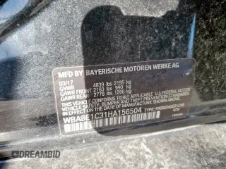 2017 BMW 3 Series 330e iPerformance with VIN WBA8E1C31HA156504, listed as a Copart auction lot 47971015 with 77,396 mi miles and Salvage Title. Bid and sale history available at carsss.com. Image 12.
