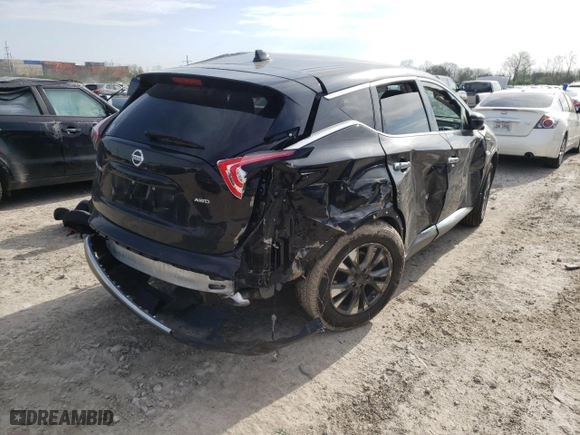 2018 Nissan Murano SL with VIN 5N1AZ2MH9JN203281, listed as a Copart auction lot 43035032 with 0 mi miles and Salvage Title. Bid and sale history available at carsss.com. Image 4.