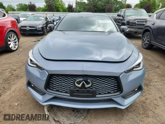 2022 Infiniti Q60 Red Sport 400 with VIN JN1FV7LL9NM680994, listed as a Copart auction lot 64282055 with 7,274 mi miles and Salvage title. Bid and sale history available at DreamBid. Image 5.