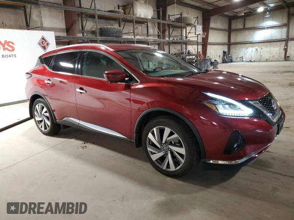 2021 Nissan Murano SL with VIN 5N1AZ2CS6MC127547, listed as a Copart auction lot 51979505 with 42,148 mi miles and Salvage Title. Bid and sale history available at DreamBid. Image 4.