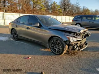 2016 Infiniti Q50 3.0t Red Sport 400 with VIN JN1FV7AR4GM451570, listed as a Copart auction lot 85883704 with 87,050 mi miles and Non Repairable. Bid and sale history available at carsss.com. Image 10.