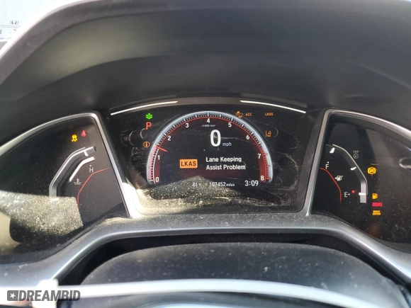 2019 Honda Civic Sedan Sport with VIN 2HGFC2F82KH506102, listed as a Copart auction lot 44227105 with 107,452 mi miles and Salvage Title. Bid and sale history available at carsss.com. Image 9.