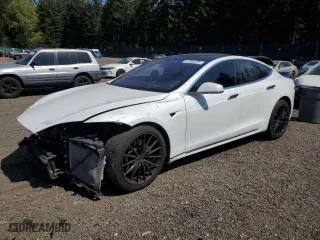 2017 Tesla Model S 100D with VIN 5YJSA1E27HF192620, listed as a Copart auction lot 52968235 with 90,303 mi miles and Salvage Title. Bid and sale history available at carsss.com. Image 1.