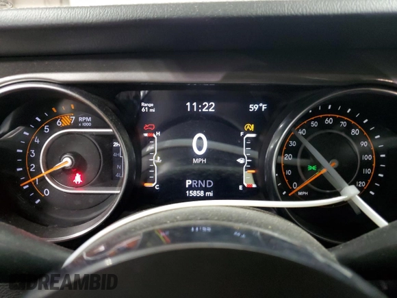 2021 Jeep Wrangler Unlimited Sahara High Altitude with VIN 1C4HJXEN4MW866249, listed as a Copart auction lot 86836674 with 15,858 mi miles and Salvage title. Bid and sale history available at DreamBid. Image 9.
