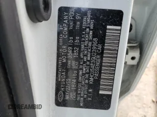 2016 Hyundai Accent Sport with VIN KMHCU5AE3GU239968, listed as a Copart auction lot 82190874 with 59,532 mi miles and Salvage Title. Bid and sale history available at carsss.com. Image 14.