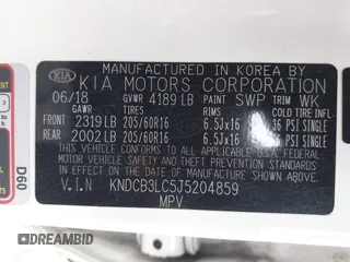 2018 Kia Niro LX with VIN KNDCB3LC5J5204859, listed as a IAAI auction lot 41800970 with 131,040 mi miles. Bid and sale history available at carsss.com. Image 9.