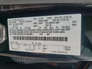 2020 Ford Escape SEL с VIN 1FMCU9H63LUC52655, выставлен на аукционе Copart как лот 64839554 с пробегом 34 404 миль миль и Списание • Salvage title. История ставок и продаж доступна на DreamBid. Изображение 15.