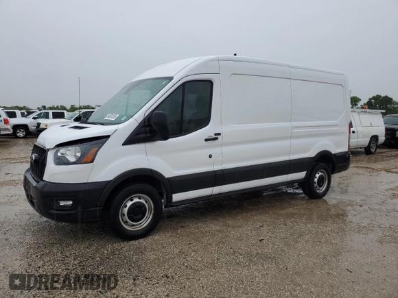 2023 Ford Transit Cargo with VIN 1FTBR1CG2PKB88807, listed as a Copart auction lot 54691055 with 25,269 mi miles and Salvage Title. Bid and sale history available at carsss.com. Image 1.