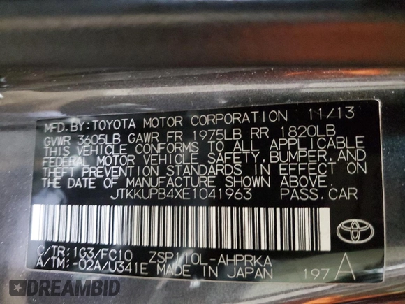 2014 Scion xD z VIN JTKKUPB4XE1041963, wystawiony jako Copart lot #88679835 z przebiegiem 80 320 mil mil oraz Szkoda całkowita • Salvage title. Historia ofert i sprzedaży dostępna na DreamBid. Obrazek 12.